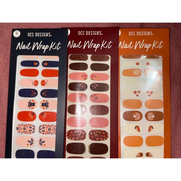 🍂 OCS Designs Nail Wrap Kit – Fall & Pumpkin Spice Collection (3-Pack) - Picture 1 of 4